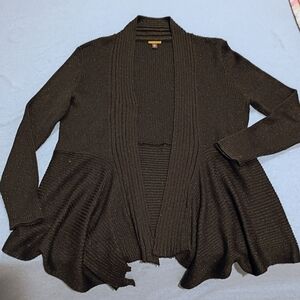Dana Buchman Black Ribbed Cardigan